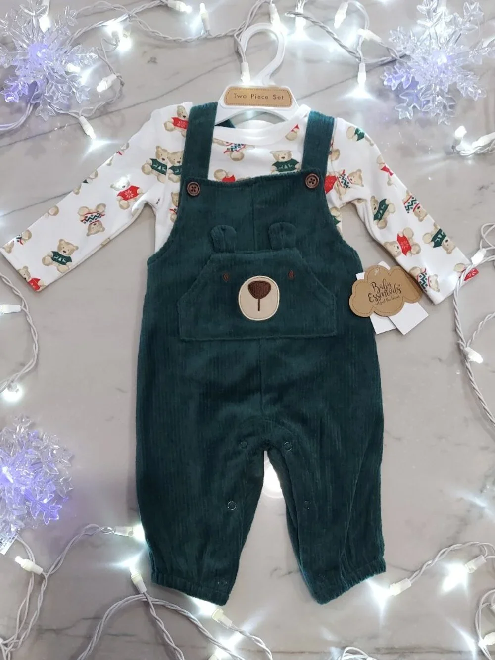 Sweet! 2pc Baby Boy Teddy Bear Christmas 6 mos Holiday Outfit NWT